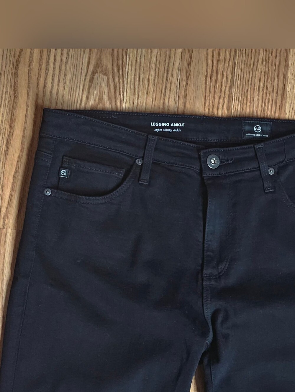 AG Adriano Goldschmied Legging Ankle Super Skinny Jeans Black Women’s Size 29R - Picture 10 of 13
